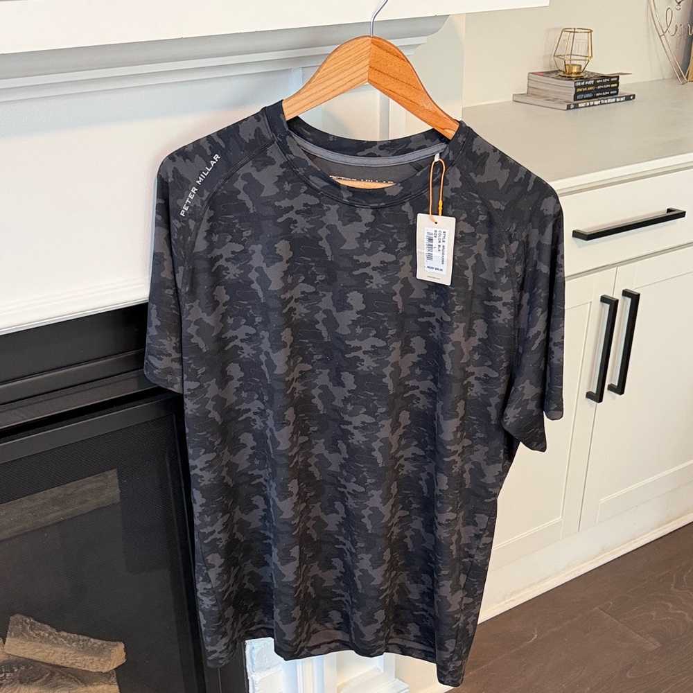 Peter Millar Black Camouflage Short Sleeve Tee